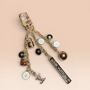 Upcycled Louis Vuitton Gold and Black Charm Key Holder